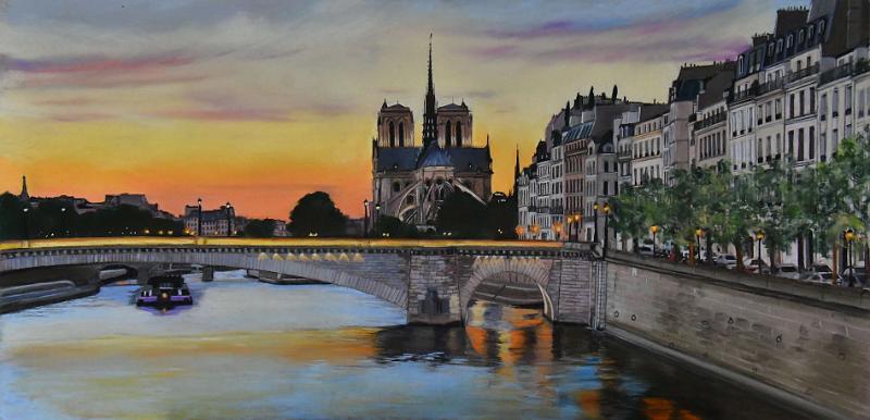 paris quai de bethune.jpg - Pastel   format /size 40x80